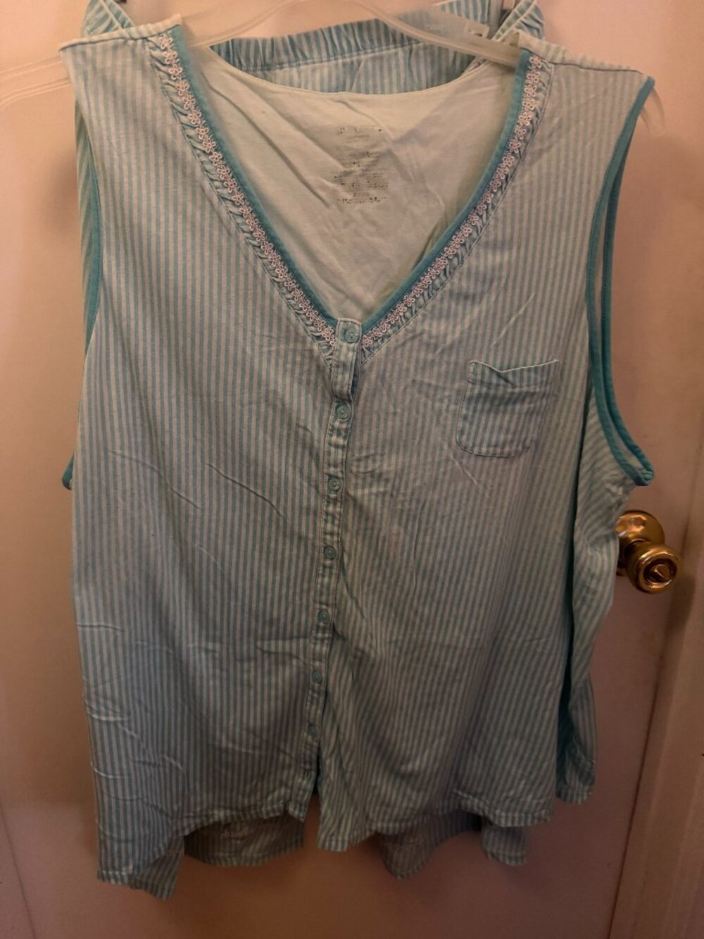 Simply Basic Blue and White Striped PJs W 3X